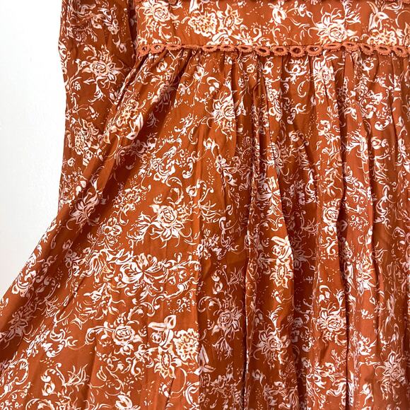 CAROLINE CONSTAS NWT Blakely Floral Cotton Mini Dress in Rust Toile Size S - Picture 11 of 16